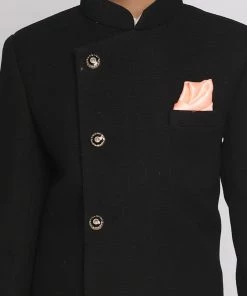 JBN Creation Boys Black Indo Western Jacket With Kurta And Pyjama Set 11 JBN Creation Boys Black Indo Western Jacket With Kurta And Pyjama Set