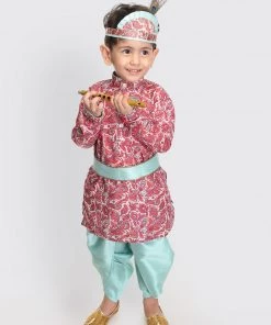 Vastramay Boys Janmashtami Printed Krishna Kurta And Dhoti Set