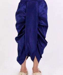 Vastramay Boys' Blue Silk Blend Traditional Dhoti