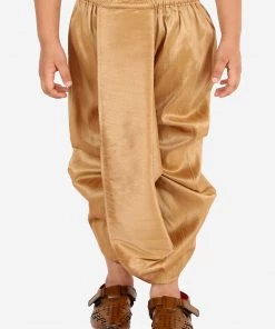 JBN Creation Boys' Rose Gold Silk Blend Solid Dhoti