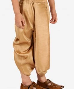 JBN Creation Boys' Rose Gold Silk Blend Solid Dhoti