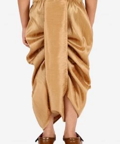 JBN Creation Boys' Rose Gold Silk Blend Solid Dhoti