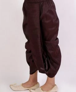 Vastramay Boys' Burgundy Silk Blend Traditional Dhoti