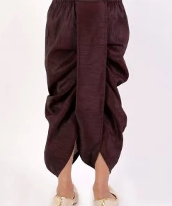 Vastramay Boys' Burgundy Silk Blend Traditional Dhoti