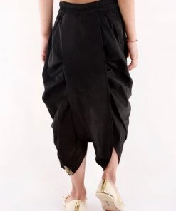 JBN Creation Boys' Black Traditional Embroidered Dhoti