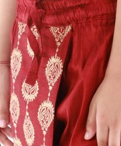 JBN Creation Boys' Maroon Traditional Embroidered Dhoti 11 JBN Creation Boys' Maroon Traditional Embroidered Dhoti