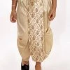 JBN Creation Boys' Golden Silk Blend Embroidered Dhoti