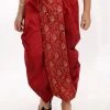 JBN Creation Boys' Maroon Blend Embroidered Dhoti
