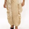 JBN Creation Boys' Gold Silk Blend Embroidered Dhoti
