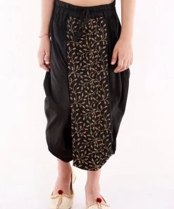 JBN Creation Boys' Black Silk Blend Embroidered Dhoti