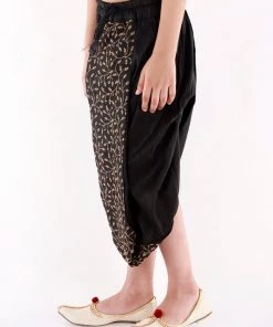 JBN Creation Boys' Black Silk Blend Embroidered Dhoti