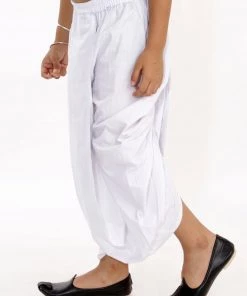 VASTRAMAY Boys Pure Cotton White Dhoti