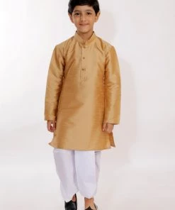 VASTRAMAY Boys Pure Cotton White Dhoti