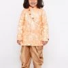 JBN Creation Boys' Gold Cotton Silk Sherwani Set 1 JBN Creation Boys' Gold Cotton Silk Sherwani Set