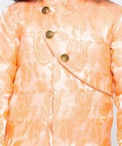 JBN Creation Boys' Gold Cotton Silk Sherwani Set