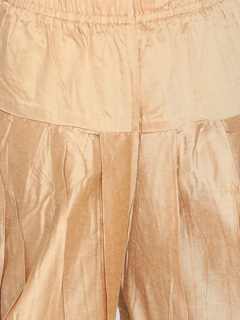 VASTRAMAY Boys Coffee And Rose Gold Indowestern Set 7 VASTRAMAY Boys Coffee And Rose Gold Indowestern Set