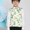 VASTRAMAY Boys Multicolor-Base-White Nehru Jacket