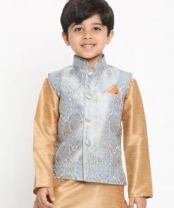 Vastramay Boys' Grey Silk Blend Jacket 12 Vastramay Boys' Grey Silk Blend Jacket