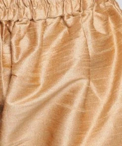 VASTRAMAY Boys Gold Cotton Silk Blend Kurta, Waistcoat And Pyjama Set