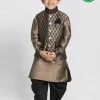 JBN Creation Boys' Gold Cotton Silk Blend Ethnic Jacket, Kurta And Dhoti Pant Set 2 JBN Creation Boys' Gold Cotton Silk Blend Ethnic Jacket, Kurta And Dhoti Pant Set