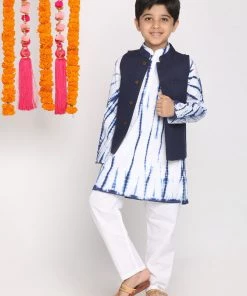 Vastramay Boys Navy Blue Dyed Regular Pure Cotton Kurta With Pyjamas & Nehru Jacket 13 Vastramay Boys Navy Blue Dyed Regular Pure Cotton Kurta With Pyjamas & Nehru Jacket