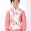 VASTRAMAY Boys Multicolor-Base-Cream Nehru Jacket