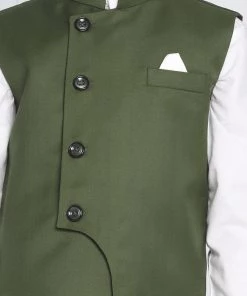 Vastramay Baap Beta Cotton Blend Green Jacket 15 Vastramay Baap Beta Cotton Blend Green Jacket