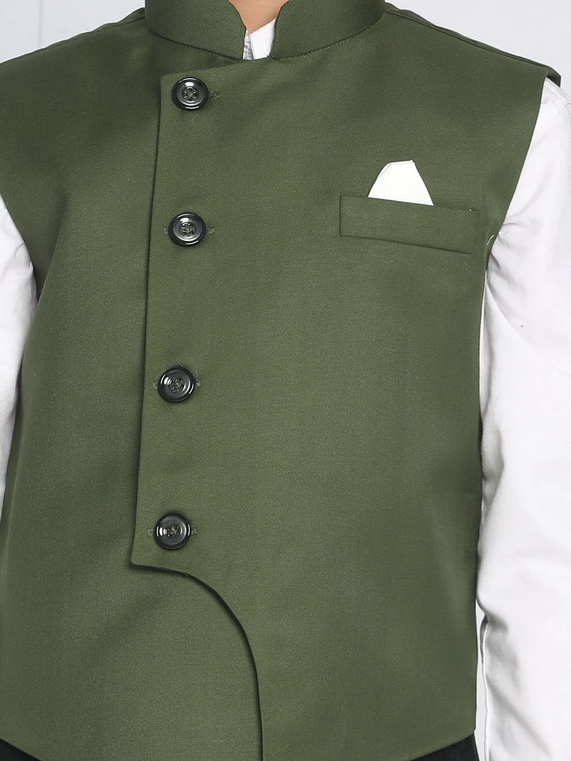 Vastramay Baap Beta Cotton Blend Green Jacket 9 Vastramay Baap Beta Cotton Blend Green Jacket