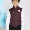 JBN Creation Maroon Cotton Blend Twill Nehru Jacket 1 JBN Creation Maroon Cotton Blend Twill Nehru Jacket