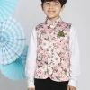 Vastramay Boys Multicolor-Base-Pink Nehru Jacket