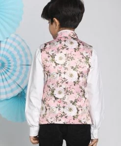 Vastramay Multicolor-Base-Pink Baap Beta Ethnic Jacket Set 17 Vastramay Multicolor-Base-Pink Baap Beta Ethnic Jacket Set