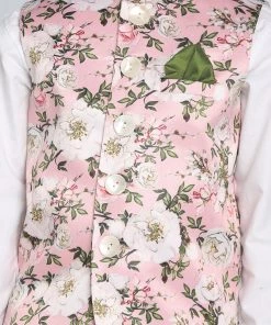 Vastramay Multicolor-Base-Pink Baap Beta Ethnic Jacket Set 18 Vastramay Multicolor-Base-Pink Baap Beta Ethnic Jacket Set