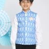 Vastramay Boys Traditional Ikkat Print Classic Nehru Jacket