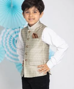 Vastramay Boys Beige Nehru Jacket
