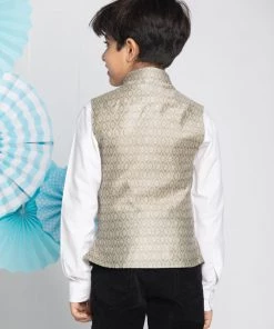 Vastramay Boys Beige Nehru Jacket