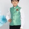 Vastramay Boys Green Nehru Jacket
