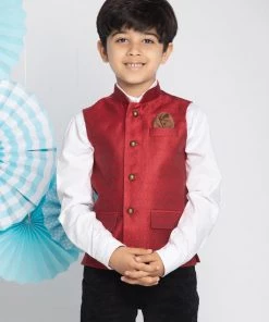 Vastramay Boys Maroon Nehru Jacket