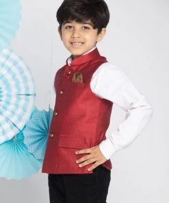 Vastramay Boys Maroon Nehru Jacket