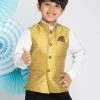 Vastramay Boys Yellow Nehru Jacket