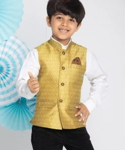 Vastramay Boys Yellow Nehru Jacket