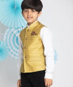 Vastramay Boys Yellow Nehru Jacket