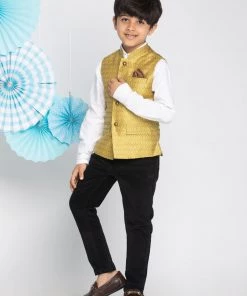Vastramay Boys Yellow Nehru Jacket