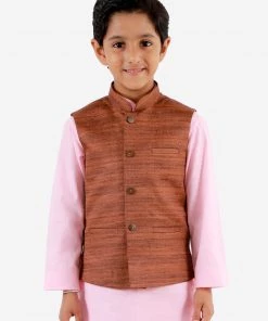 Vastramay Coffee Brown Baap Beta Ethnic Jacket Set 16 Vastramay Coffee Brown Baap Beta Ethnic Jacket Set