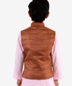 Vastramay Coffee Brown Baap Beta Ethnic Jacket Set 18 Vastramay Coffee Brown Baap Beta Ethnic Jacket Set
