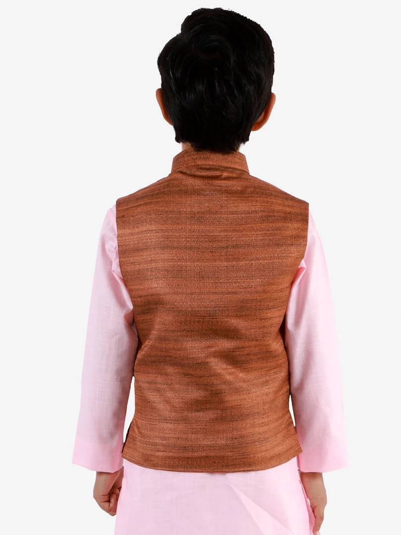 Vastramay Coffee Brown Baap Beta Ethnic Jacket Set 10 Vastramay Coffee Brown Baap Beta Ethnic Jacket Set