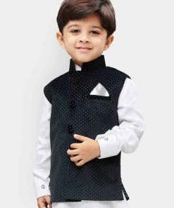 Vastramay Velvet Black Baap Beta Ethnic Jacket