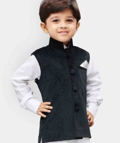 Vastramay Velvet Black Baap Beta Ethnic Jacket