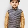JBN Creation Boys' Blue Silk Blend Nehru Jackets