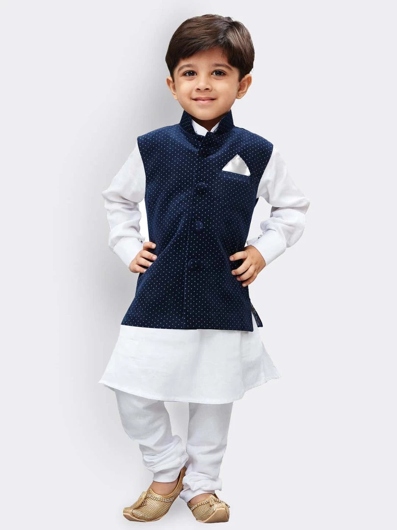 JBN Creation Boys' Blue Velvet Nehru Jackets 8 JBN Creation Boys' Blue Velvet Nehru Jackets