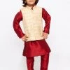 JBN Creation Buy 1 Get 1 Boys' Maroon Cotton Silk Kurta, Jacket And Pyjama Set 1 JBN Creation Buy 1 Get 1 Boys' Maroon Cotton Silk Kurta, Jacket And Pyjama Set